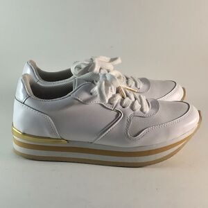 Martina white platform shoes fashion sneakers womens size EU 39